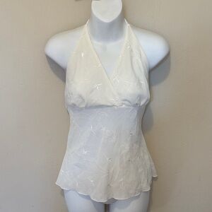 Chic Ivory Halter Blouse